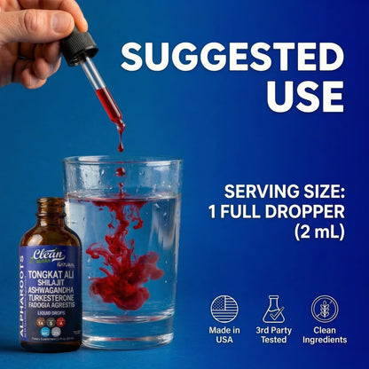 Tongkat Ali Liquid Drops Shilajit, Ashwagandha, Turkesterone, Fadogia Agrestis, Magnesium, Irish Sea Moss, and Zinc Herbal Supplement by Clean Nutra Clean NutraceuticalsBuy Supplements Australia