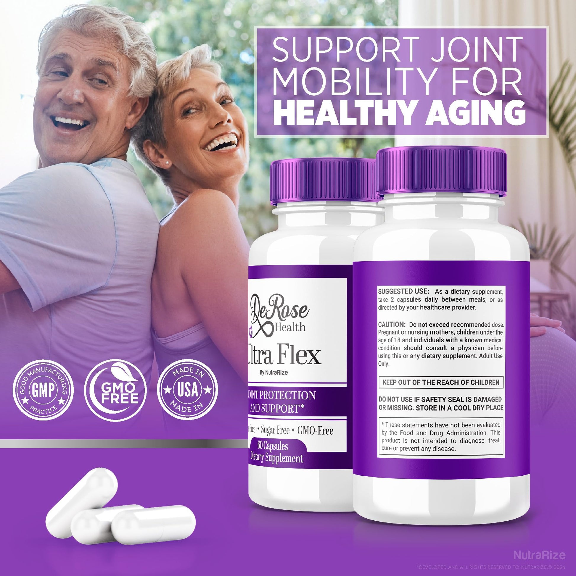 (2 Pack) Ultra Flex Capsules, Advanced Joint Support Supplement, Ultra Flex Natural Joint Health Formula, Max Strength Pills for Joint Wellness and Mobility, UltraFlex Vitamin Reviews (120 Capsules) NutraRizeBuy Supplements Australia
