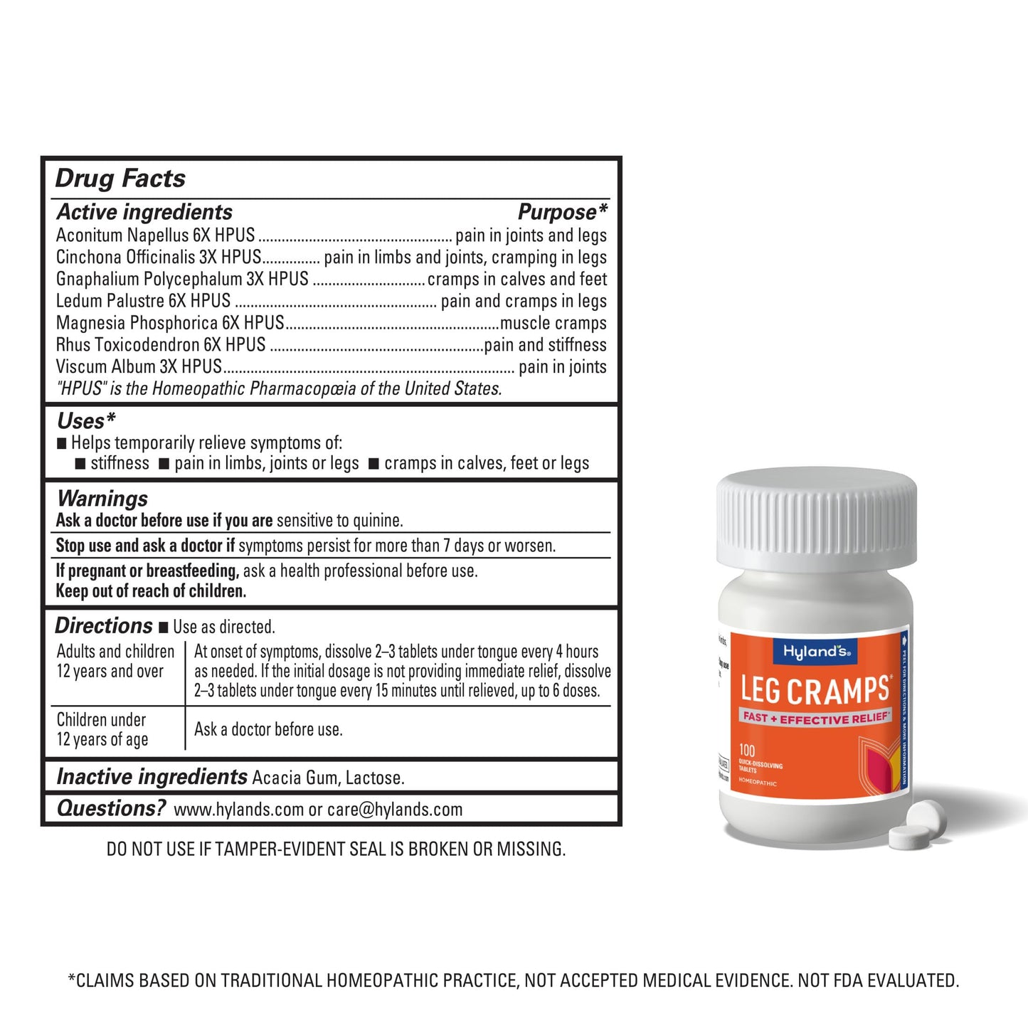 Hyland's, Leg Cramps, 100 Tablets (2 Pack) Hyland'sBuy Supplements Australia