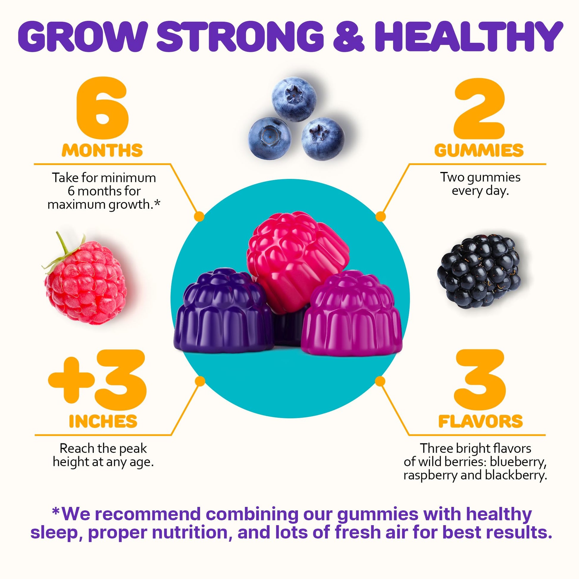 Height Growth Gummies for Kids - Growth Vitamins for Teens, Height Increase Multivitamin for Boys & Girls with Calcium Vitamin D C K2 Magnesium Zinc, Natural Height Growth Maximizer Supplement, 60 PCS SILVERPEAKSBuy Supplements Australia