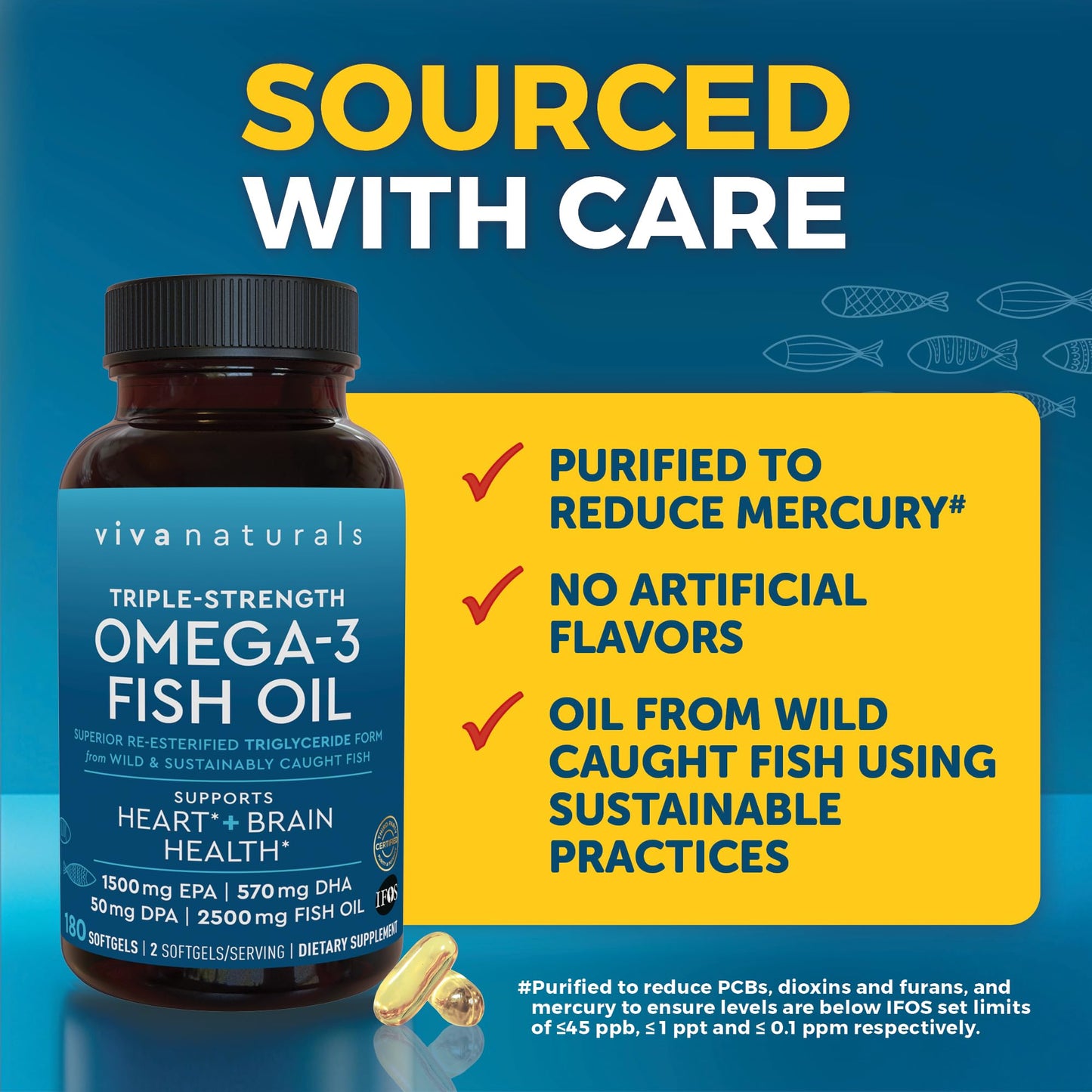 Triple Strength Fish Oil Omega 3 Supplements for Women and Men – 2500 mg High-Potency, Easy-to-Absorb Re-esterified Triglyceride Form, Pescatarian-Friendly DPA Omega 3