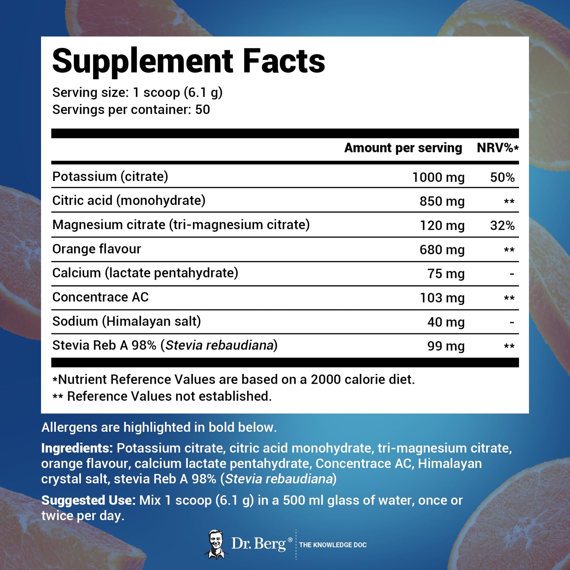 Dr. Berg Electrolyte Powder - Electrolyte Drink Supplements with 1000mg Potassium Dr. Berg NutritionalsBuy Supplements Australia