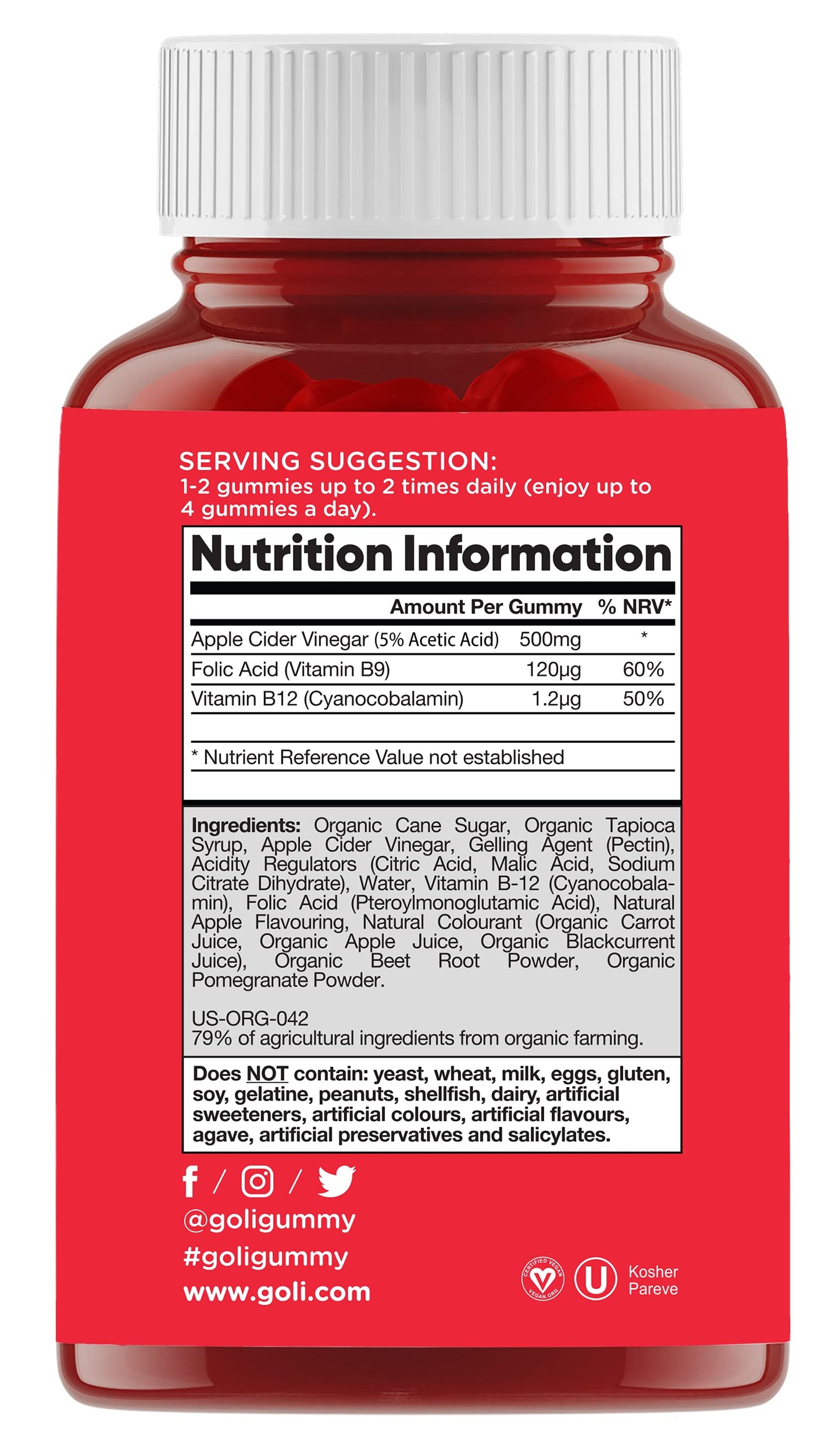 Goli Nutrition Goli nutrition World's First Apple Cider Vinegar Gummies 60 Count, 60 Count GoliBuy Supplements Australia