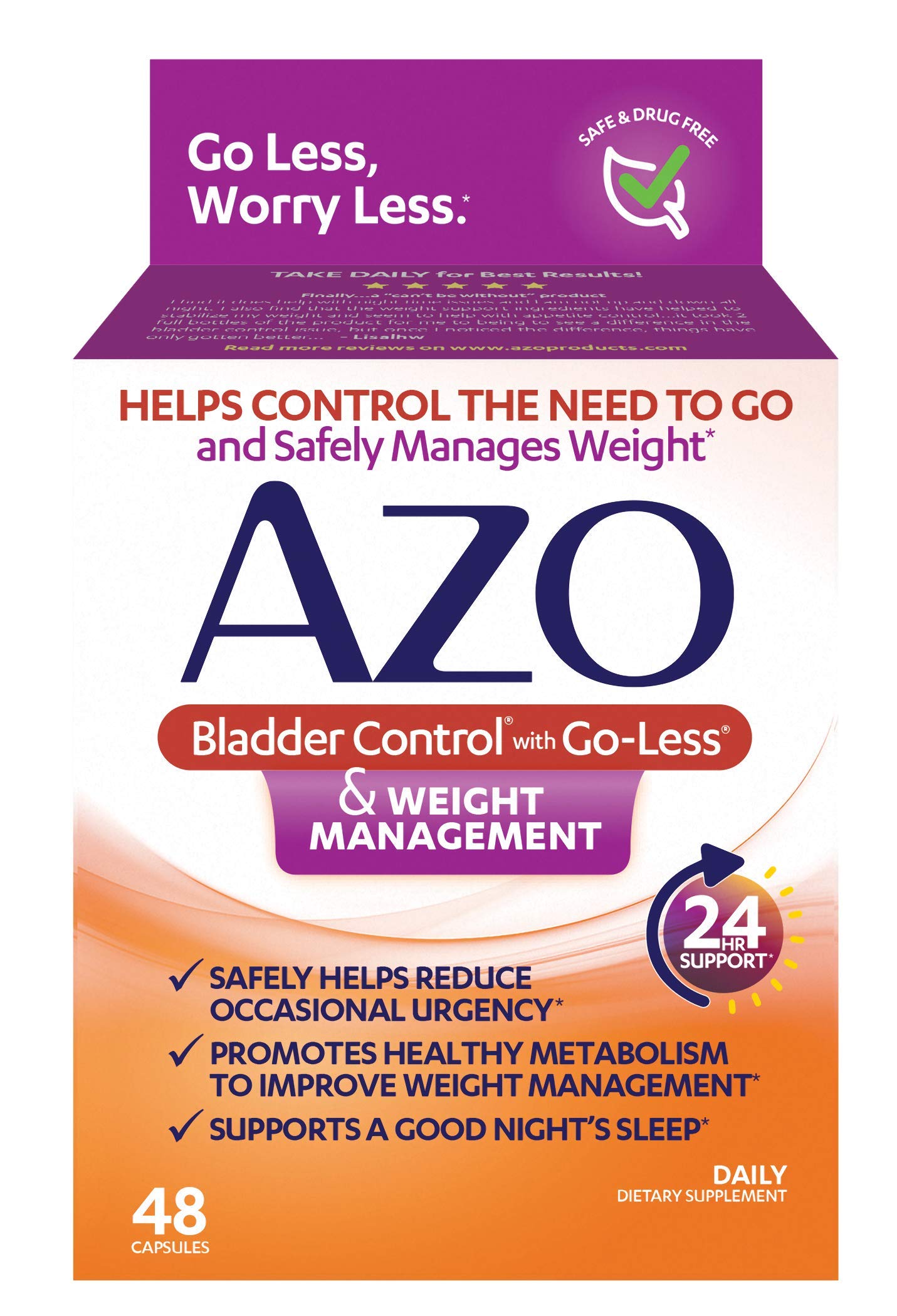 AZO Bladder Control with Go-Less® & Weight Management Dietary Supplement & Yeast Plus Dual Relief AZOBuy Supplements Australia