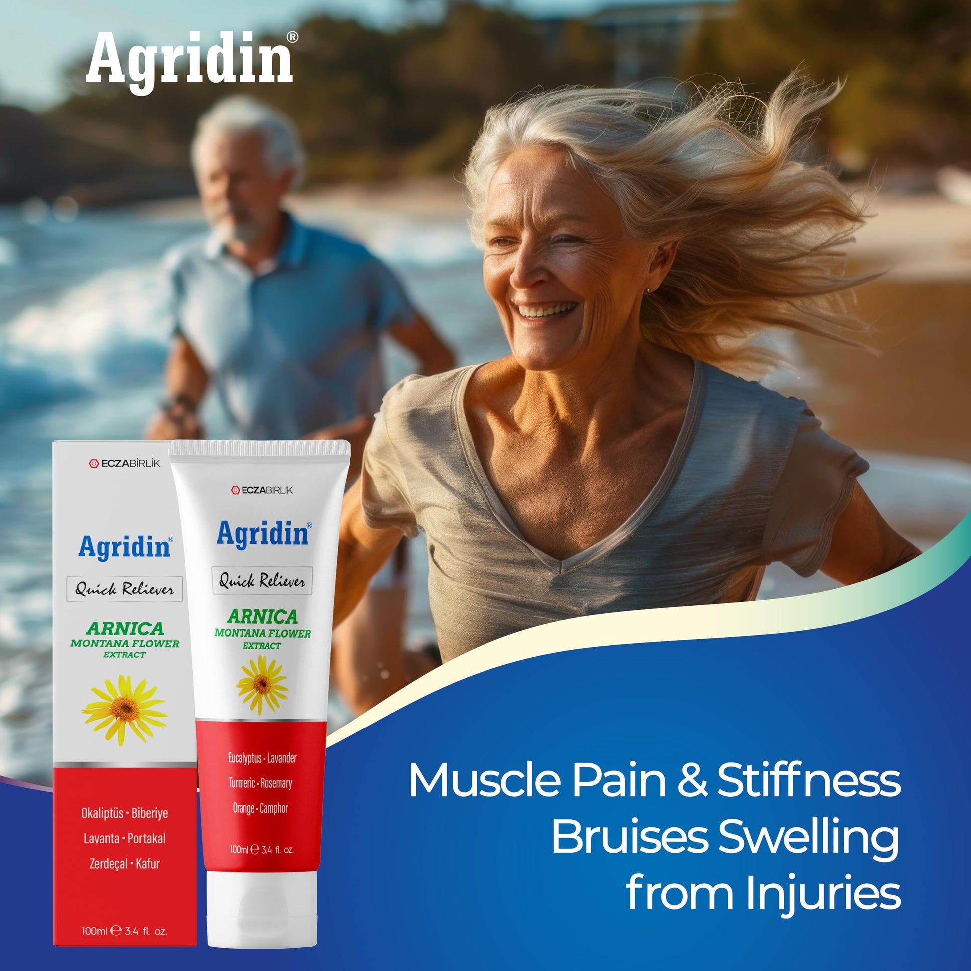 Agridin Arnica Pain Relief Cream for Joint & Muscle – Extra Strength Fast-Acting Formula – Targets Back, Knee, Neck, Hand, Foot Aches – Natural Massage Cream for Inflammation & Bruises AgridinBuy Supplements Australia