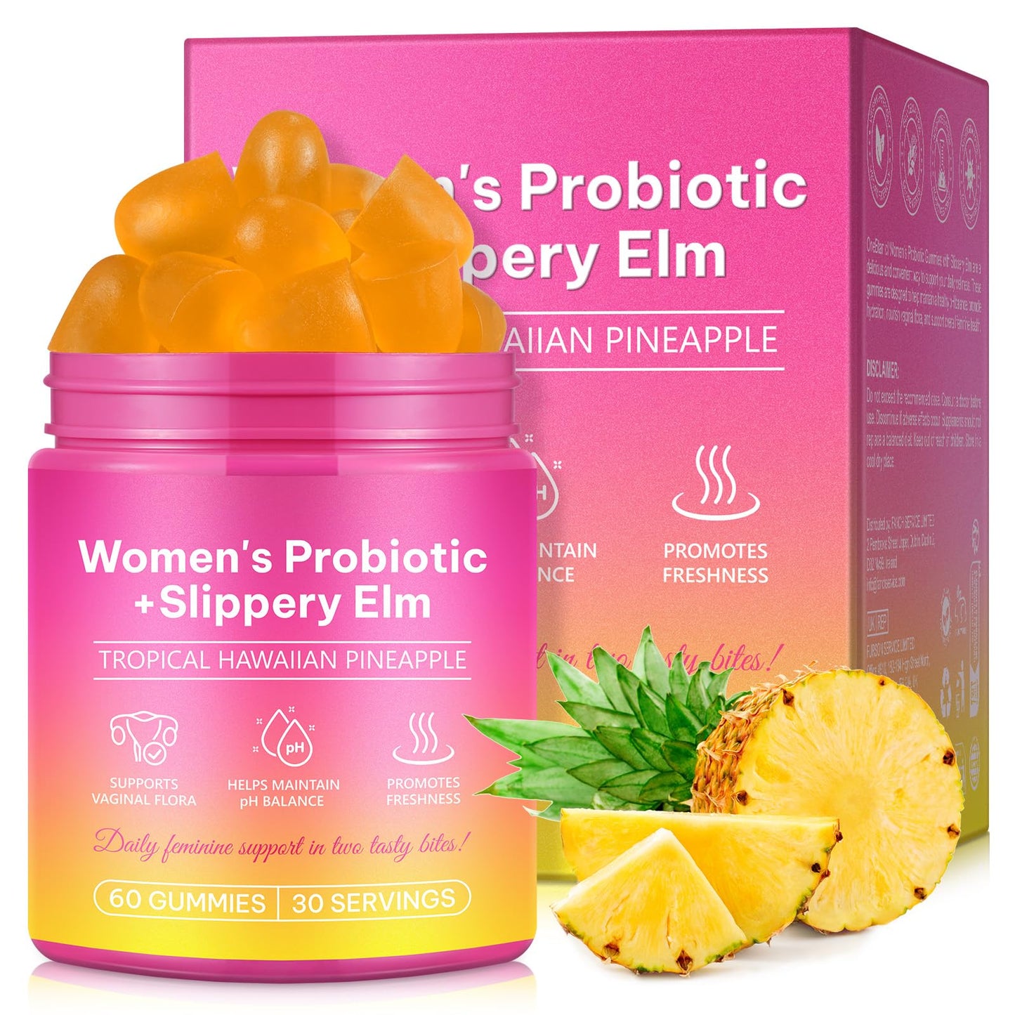 Beyxdu Probiotics for Women Gummies with Slippery Elm Feminine Balance Gummies for Women Vaginal Probiotics with Prebiotics & Lactobacillus Probiotic Blend Vaginal Odor & Vaginal Flora 60Gummy BeyxduBuy Supplements Australia