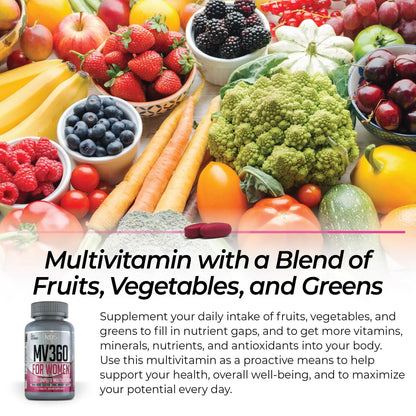 FitLife Brands Women's Nutrition MV360, 5-in-1 Complete Multivitamin with Essential Vitamins for Energy, Digestion, Toning, Immune Support FitLife BrandsBuy Supplements Australia