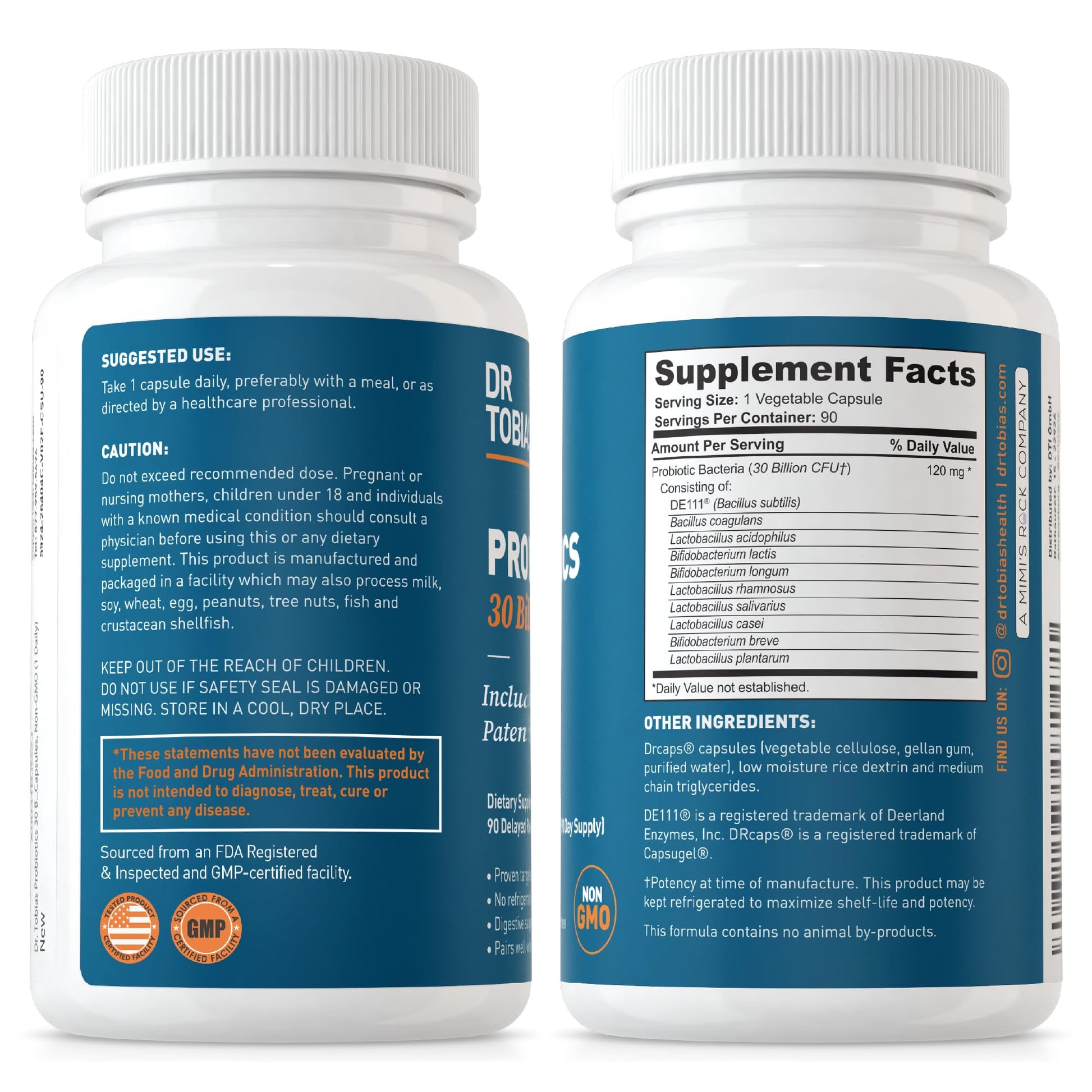 Dr. Tobias Probiotics 30 Billion, 10 Strains, 30 Billion CFU's, Targeted Release Probiotics Dr. TobiasBuy Supplements Australia