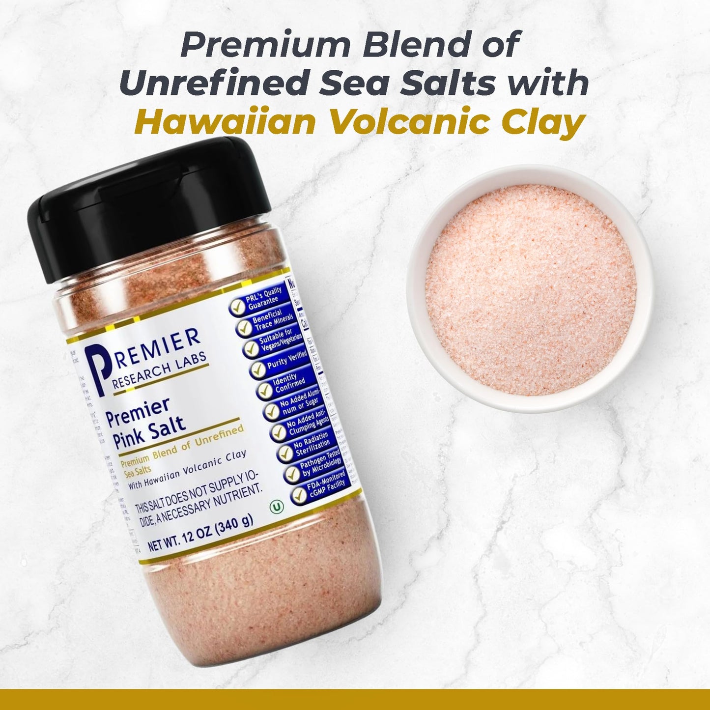 Premier Research Labs Pink Salt - Hawaiian Red Alaea Sea Salt Blend for Food, Cooking, and Eating - Flaky, Unrefined, and Additive-Free, 12 oz Premier Research LabsBuy Supplements Australia
