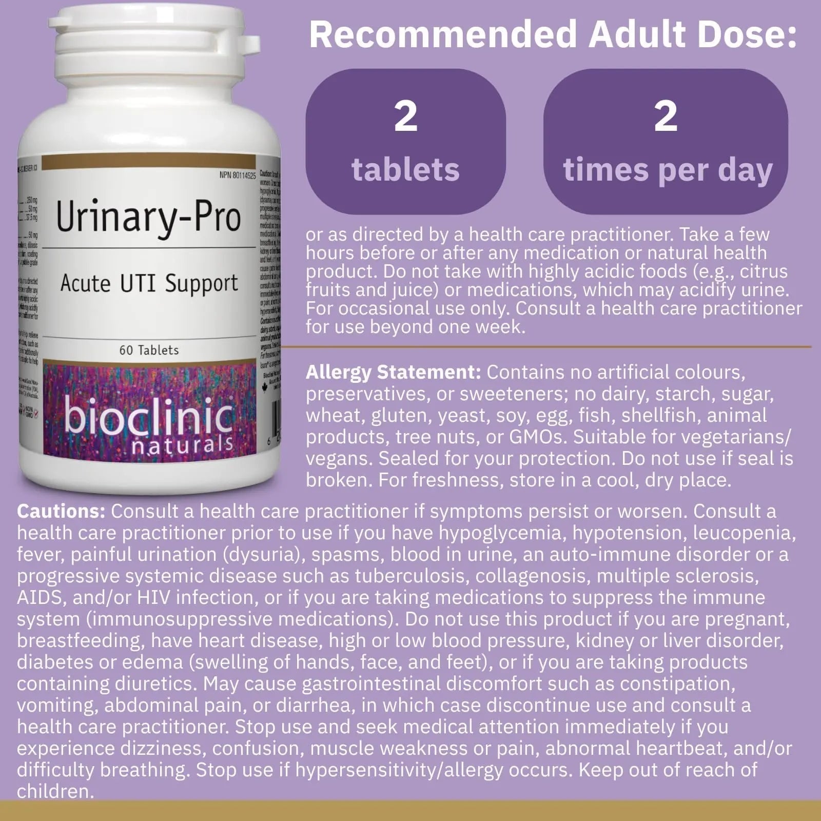 Bioclinic Naturals Urinary-Pro 60 Tablets Bioclinic NaturalsBuy Supplements Australia