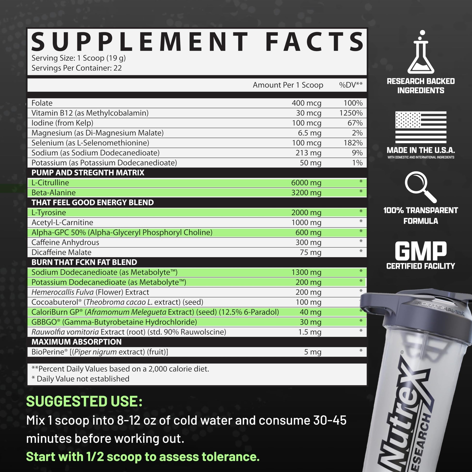 Nutrex Research Outlift Burn Thermogenic Pre Workout Powder, 2 in 1 Performance Nutrex ResearchBuy Supplements Australia