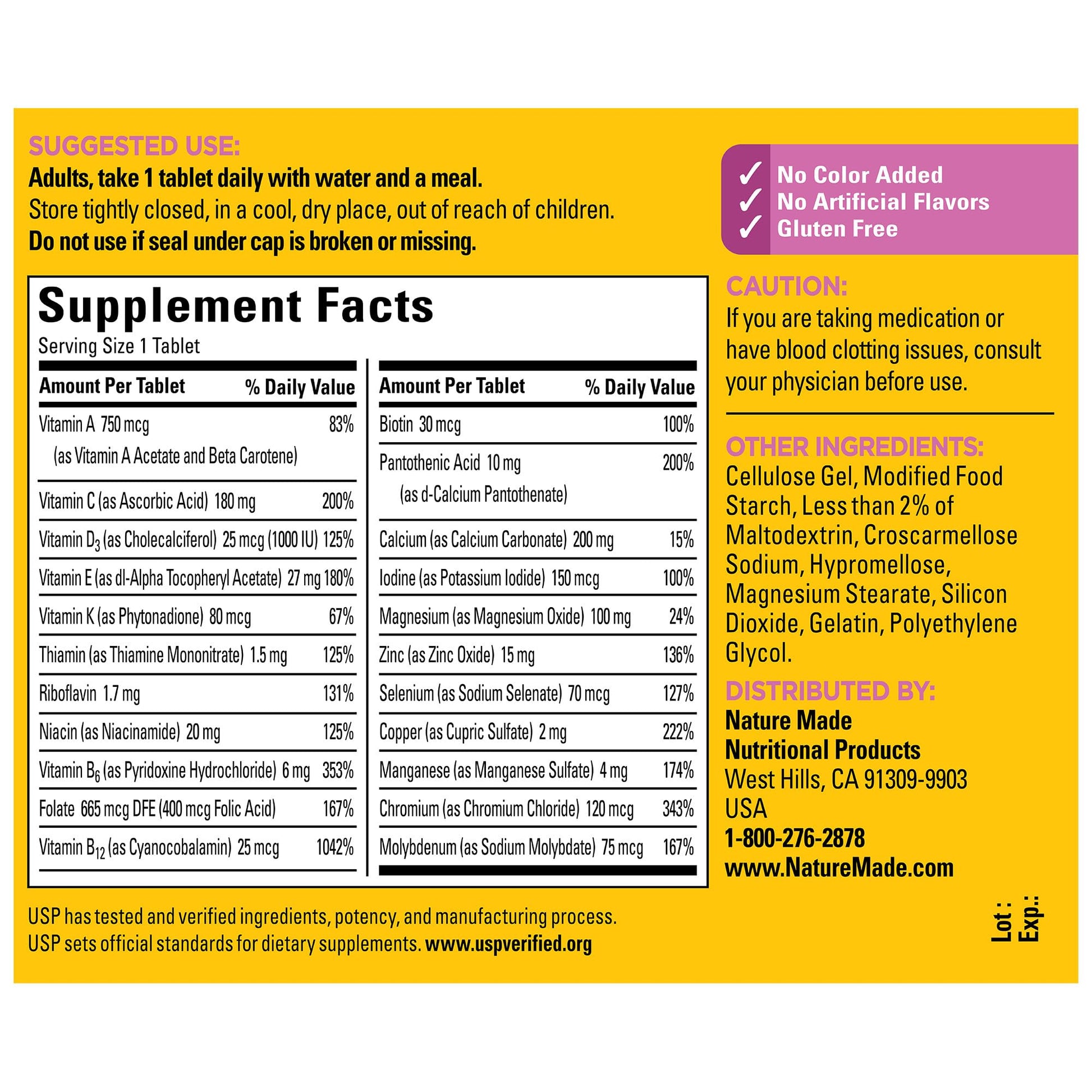 Nature Made Multivitamin For Women 50+ No Iron, Multivitamins for Women 50 Plus, Daily Nutritional Support, Nature Made Multi Vitamins, 90 Tablets, 90 Day Supply Nature MadeBuy Supplements Australia