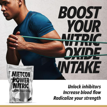 MetCon Power Pre-Pump Nitric Oxide Booster - Pre-Workout Supplement - Increase Blood Flow & Amplify Strength Naturally