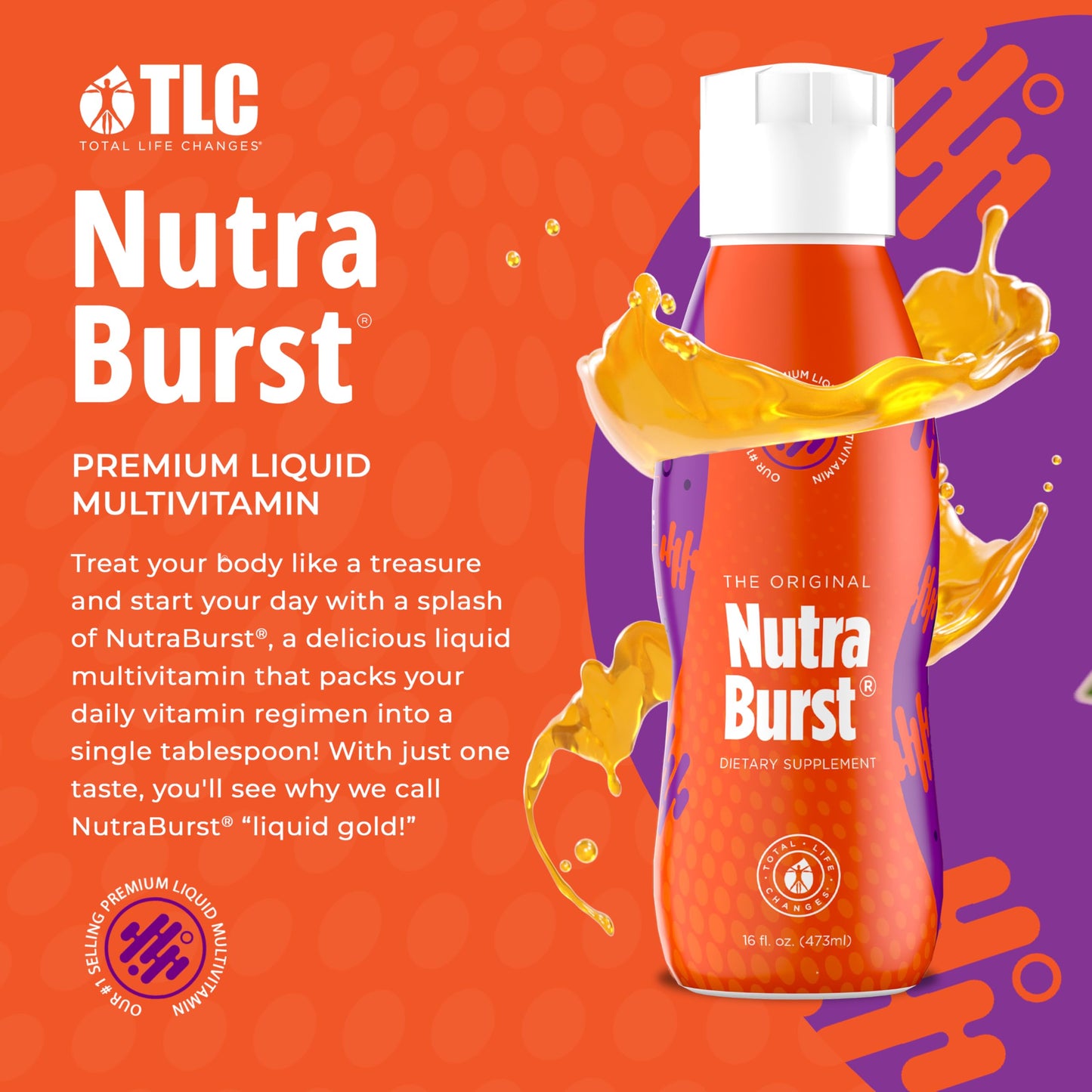 NutraBurst - Liquid Multivitamin, Daily Nutritional Support, Packed with Essential Vitamins and Minerals, 16 fl. oz NUTRA BURSTBuy Supplements Australia