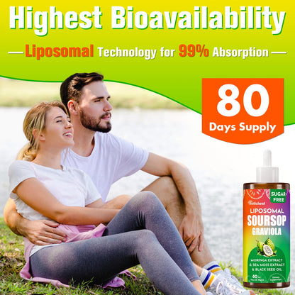 (80ML) Supplement Liquid Drops, 10 in 1 Soursop Multivitamin Drops with Leaf Extract & Sea Moss, for Cell Support & Regeneration, Immunity, Gut, Zzz, Skin & Antioxidant | 2.8 Fl Oz - 80 Days Supply SelichealBuy Supplements Australia