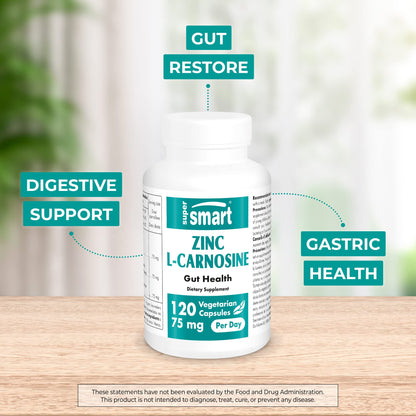 SuperSmart - Zinc L-Carnosine 75mg per Day (Well-Tolerated) - Zinc Carnosine Supplemen SupersmartBuy Supplements Australia
