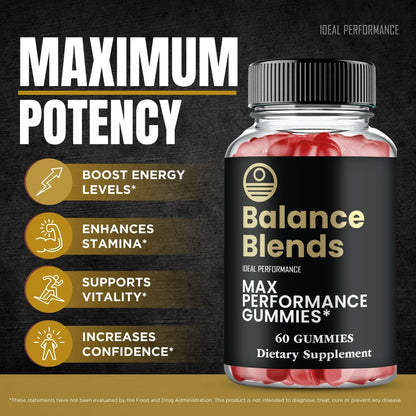Balance Blends Gummies, Balance Blends Male Performance Gummies, Maximum Strength, All Natural Supplement for Energy, Stamina & Performance, Advanced Formula BalanceBlends Support Reviews (3 Pack) IDEAL PERFORMANCEBuy Supplements Australia
