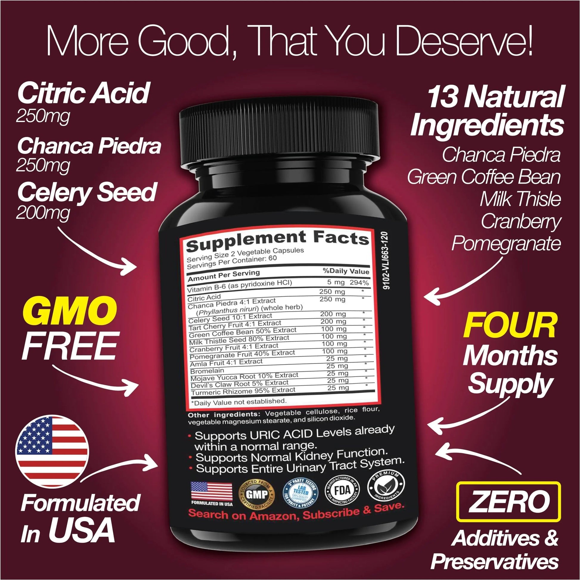 Saint Mingiano Uric Acid Flush for Gout Support -120 Capsules - Supports Kidney Cleanse Detox & Repair, Gallbladder & Urinary Tract Issues - Essential for Detox & Joint Support - Cranberry Extract Saint MingianoBuy Supplements Australia