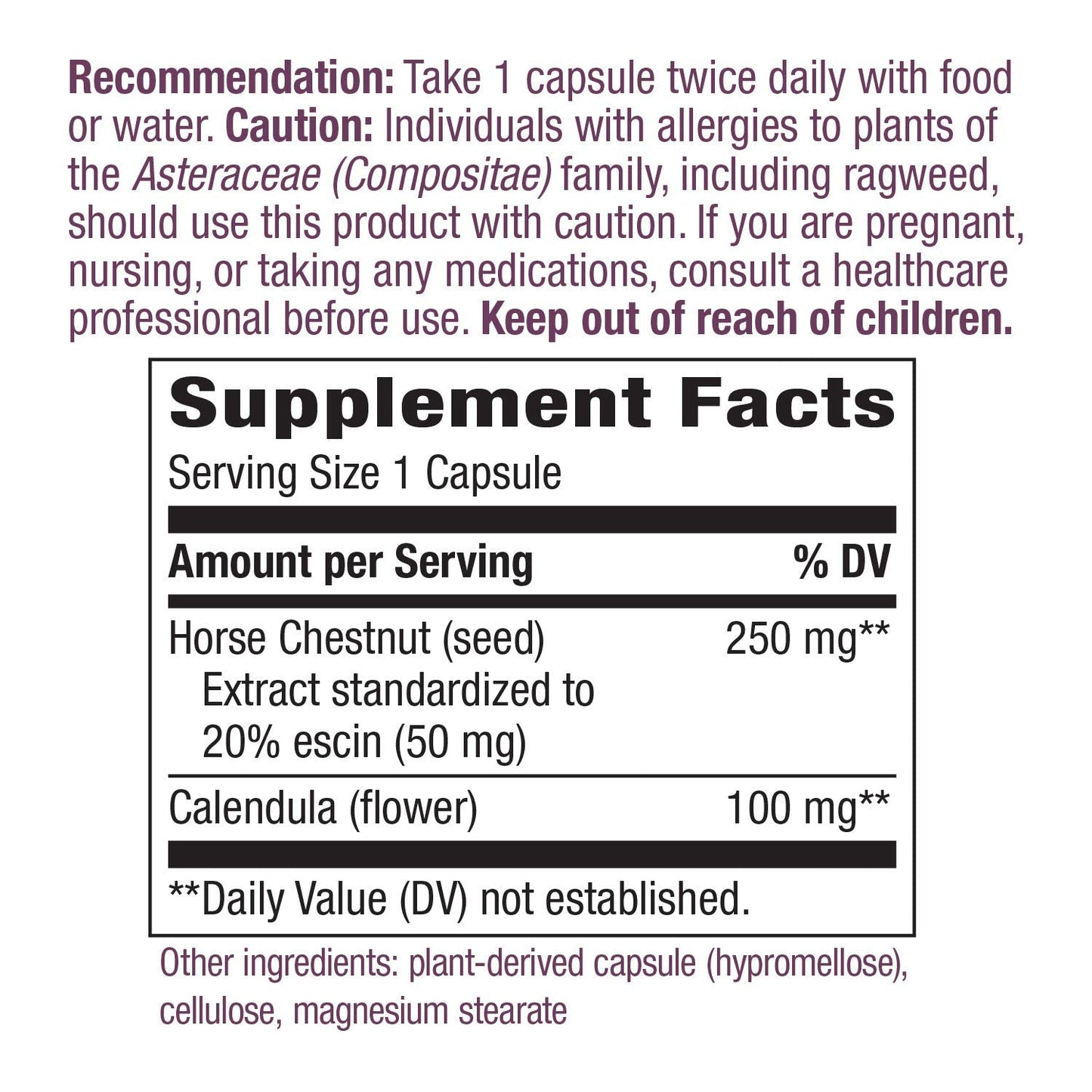 Nature's Way Standardized Horse Chestnut, Premium Extract for Healthy Veins and Blood Nature's WayBuy Supplements Australia