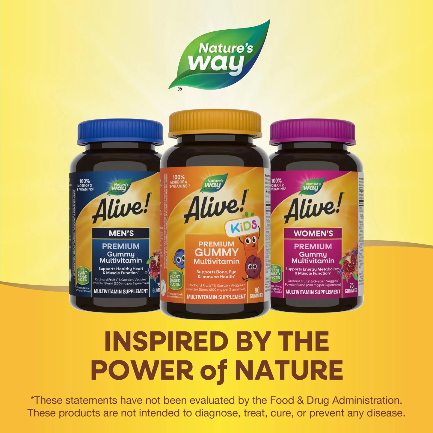 Nature's Way Alive! Children's Premium Gummy Multivitamin, Gluten Free, Made with Pectin, 90 Gummies Nature's Way