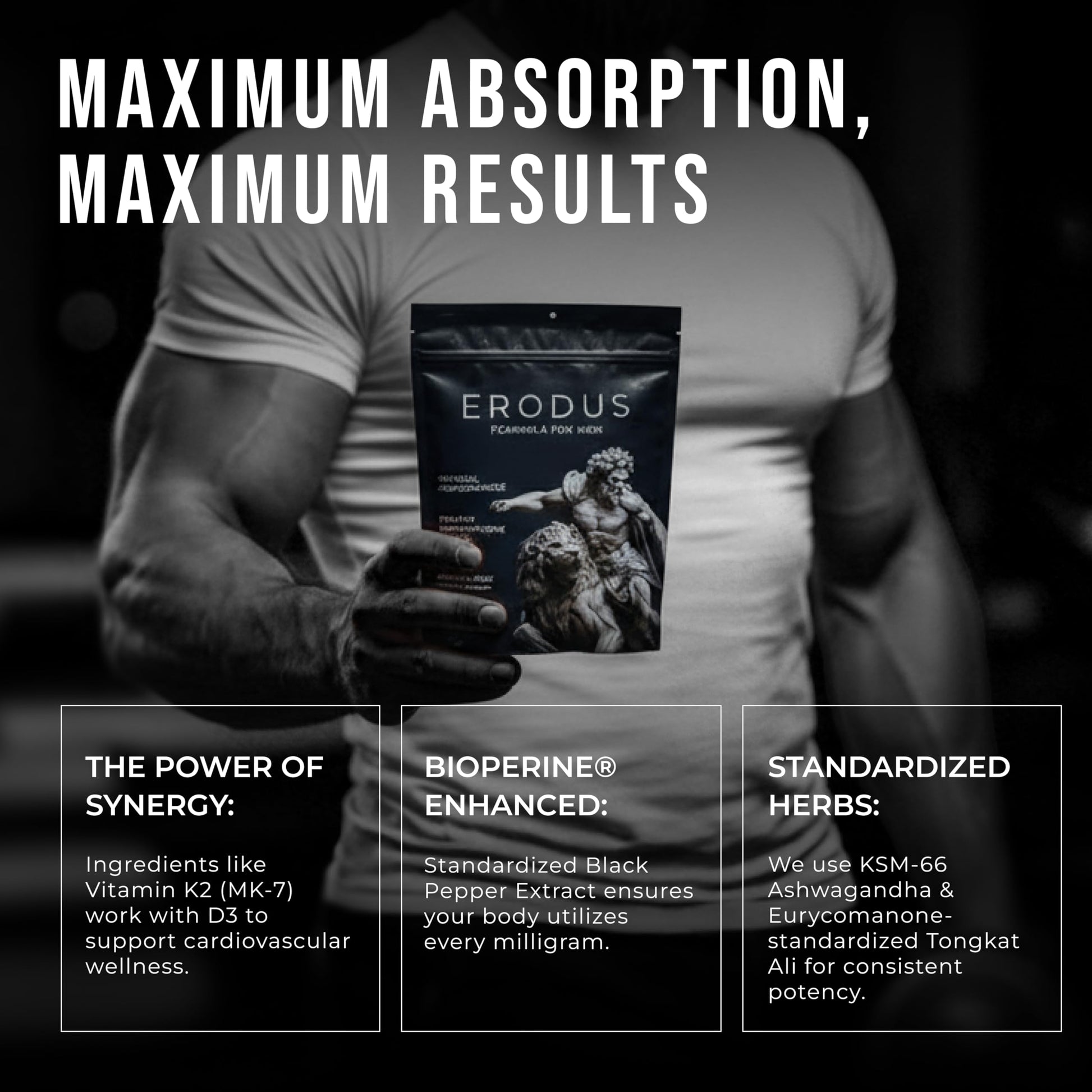 ERODUS Formula for Men - Advanced Testosterone Support Powder - Energy & Gym Supplement for Men - Supports Healthy Testosterone Levels & Physical Performance - with Ashwagandha (30 Day Supply) ERODUSBuy Supplements Australia