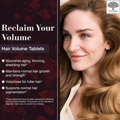 NEW NORDIC Hair Volume Tablets, 3000 mcg Biotin & Biopectin Apple Extract, Hair Vitamins to Support Natural Hair Growth, 90 Count (Pack of 1) NEW NORDICBuy Supplements Australia