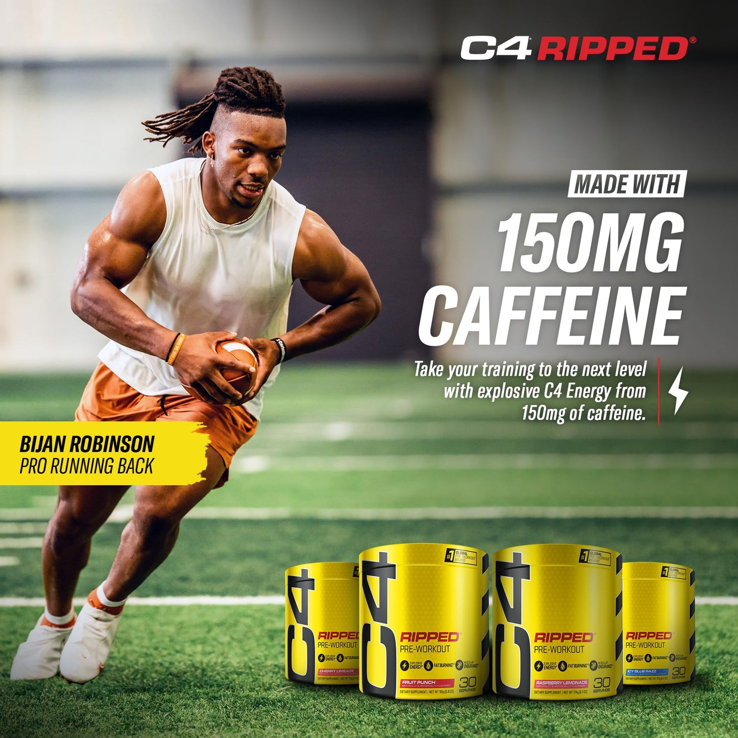 Cellucor C4 Ripped Pre Workout Powder ICY Blue Razz | Creatine Free + Sugar Free CellucorBuy Supplements Australia