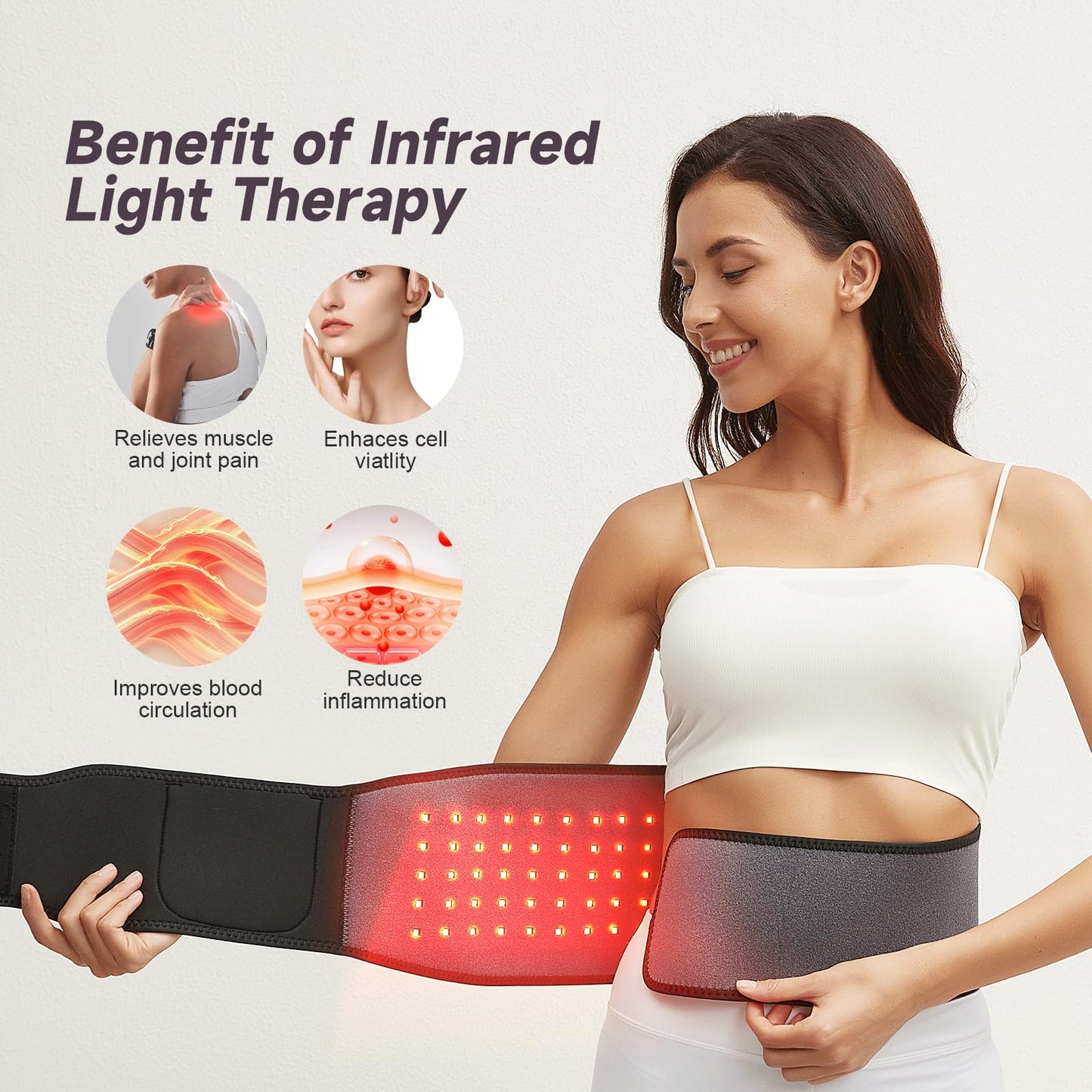 Headot Red Light Therapy Wrap Belt for Body, Men and Women Gift,100 LEDs,5Gears 9Timers HeaDotBuy Supplements Australia