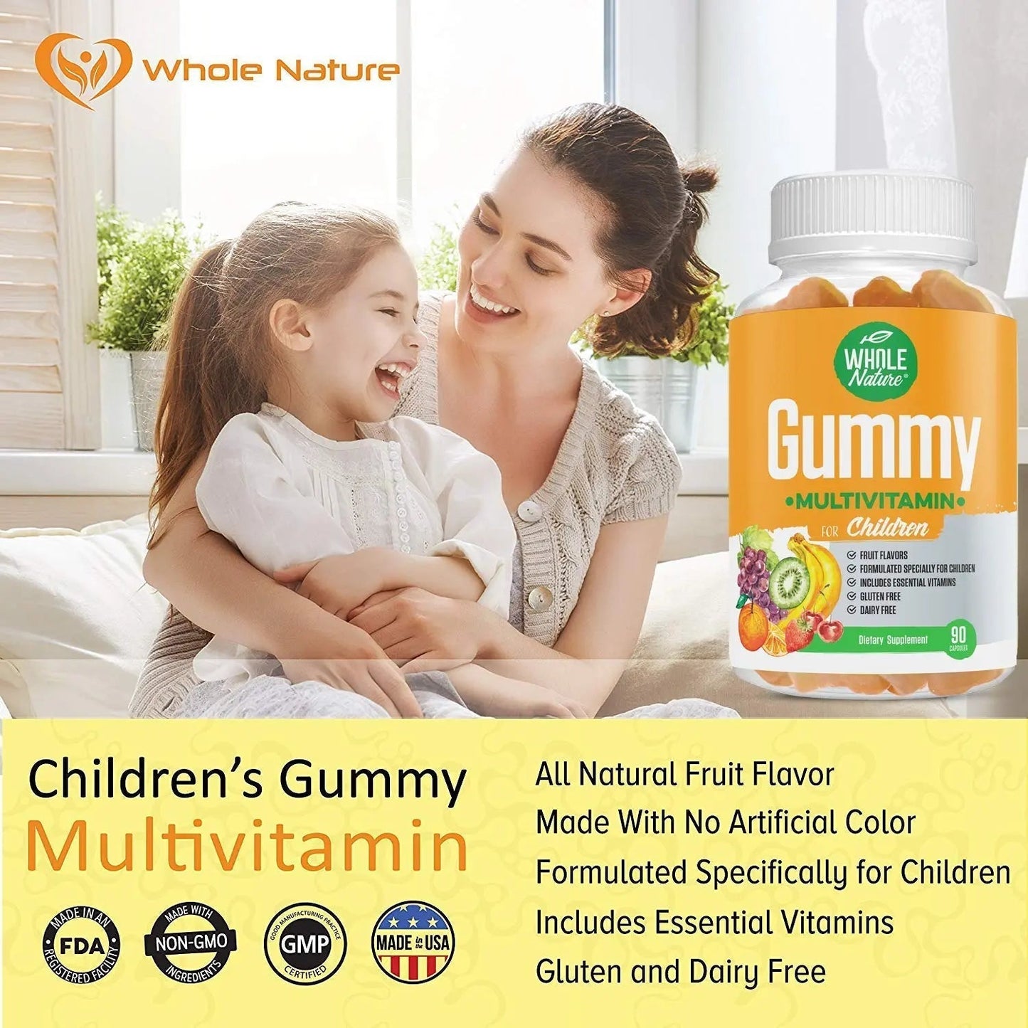 Whole Nature Kids Gummy Multivitamin - Complete Daily Essentials Childrens Vitamins and Minerals for Overall Wellness, 90 Gummies Whole NatureBuy Supplements Australia