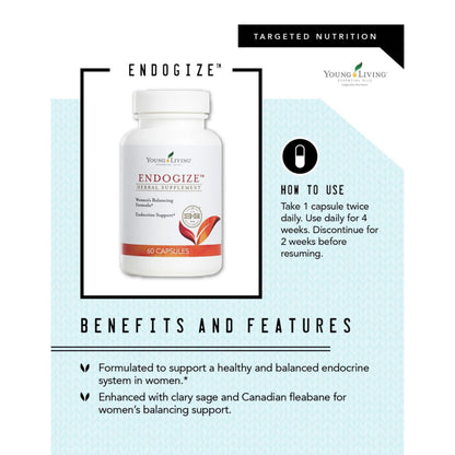 Young Living - EndoGize 60 Capsules | Hormonal Health & Endocrine System Support with Essential Oils | Daily Herbal Supplement for Women's Wellness & Balancing Formula Young LivingBuy Supplements Australia