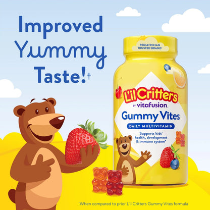 L’il Critters Gummy Vites Daily Gummy Multivitamin for Kids, Vitamin C, D3 for Immune Support Cherry, Strawberry, Orange Lil CrittersBuy Supplements Australia