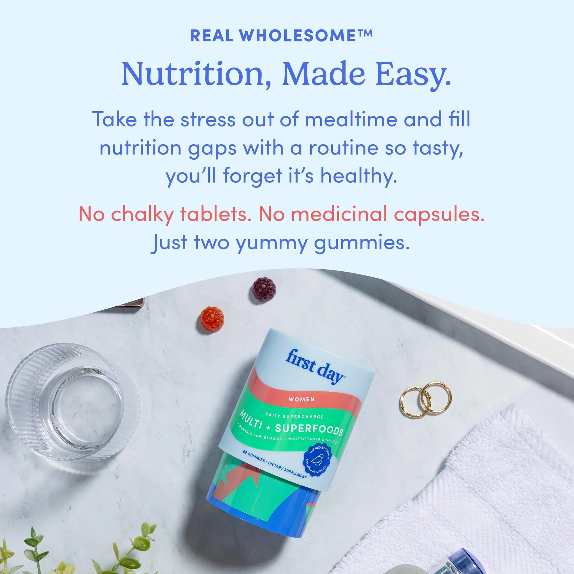 FIRST DAY Womens Multivitamin & Teens Multivitamin Gummies Bundle – Daily Multivitamin for Women, Teen Multi Vitamins FIRST DAY