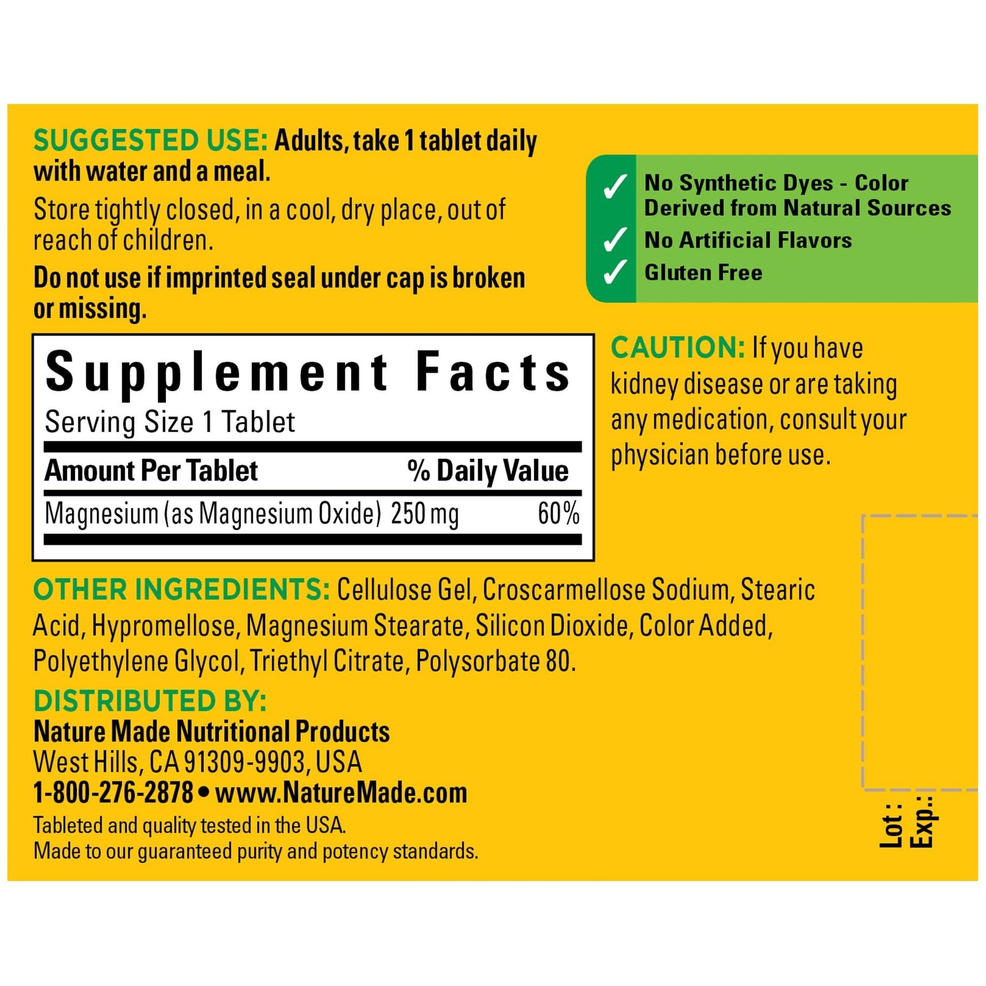 Nature Made Magnesium Oxide 250 mg, Dietary Supplement for Muscle, Heart Nature MadeBuy Supplements Australia