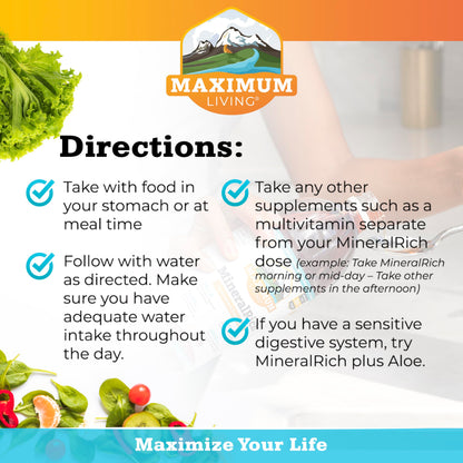 Maximum Living MineralRich Minerals Supplement with Aloe - Liquid Blend of Vitamins and Trace Minerals - 32 oz Maximum LivingBuy Supplements Australia