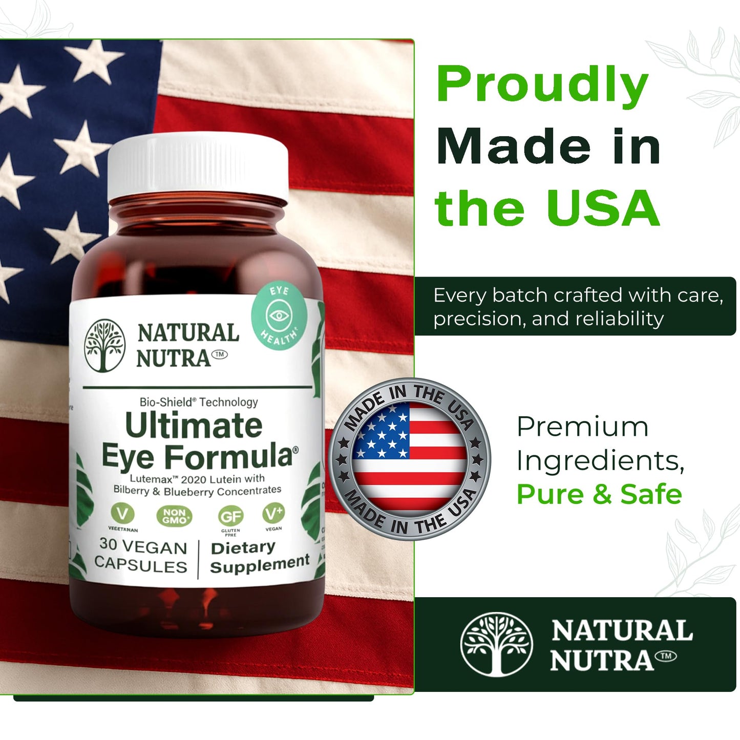 Natural Nutra Ultimate Eye Health Supplement - Bilberry & Blueberry Extract Blend for Day and Night Vision Support, Promotes Color Perception & Eye Clarity - Non-GMO, Vegan - 30 Capsules (Pack of 3) Natural NutraBuy Supplements Australia