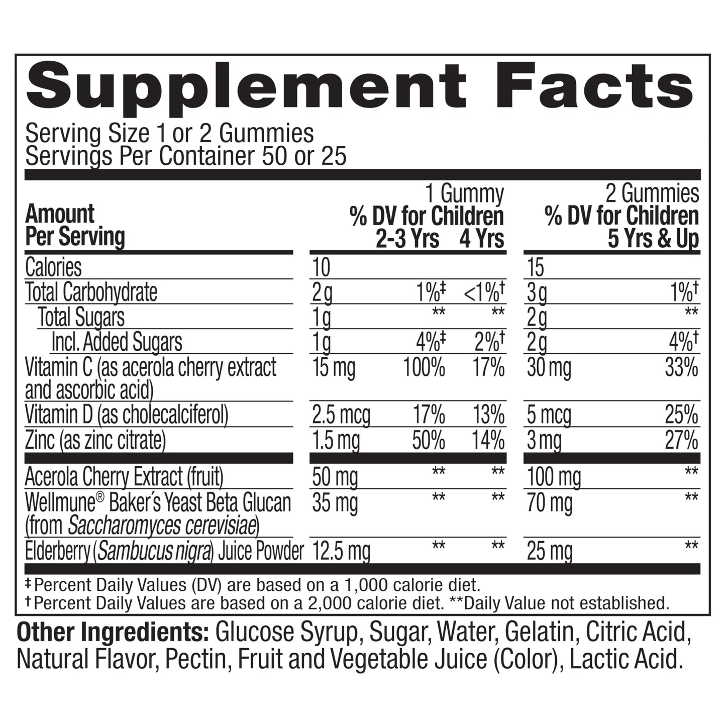 OLLY Kids Immunity Gummy, Immune Support, Wellmune, Elderberry, Vitamin C, Zinc, Chewable Supplement, Cherry - 50 Count
