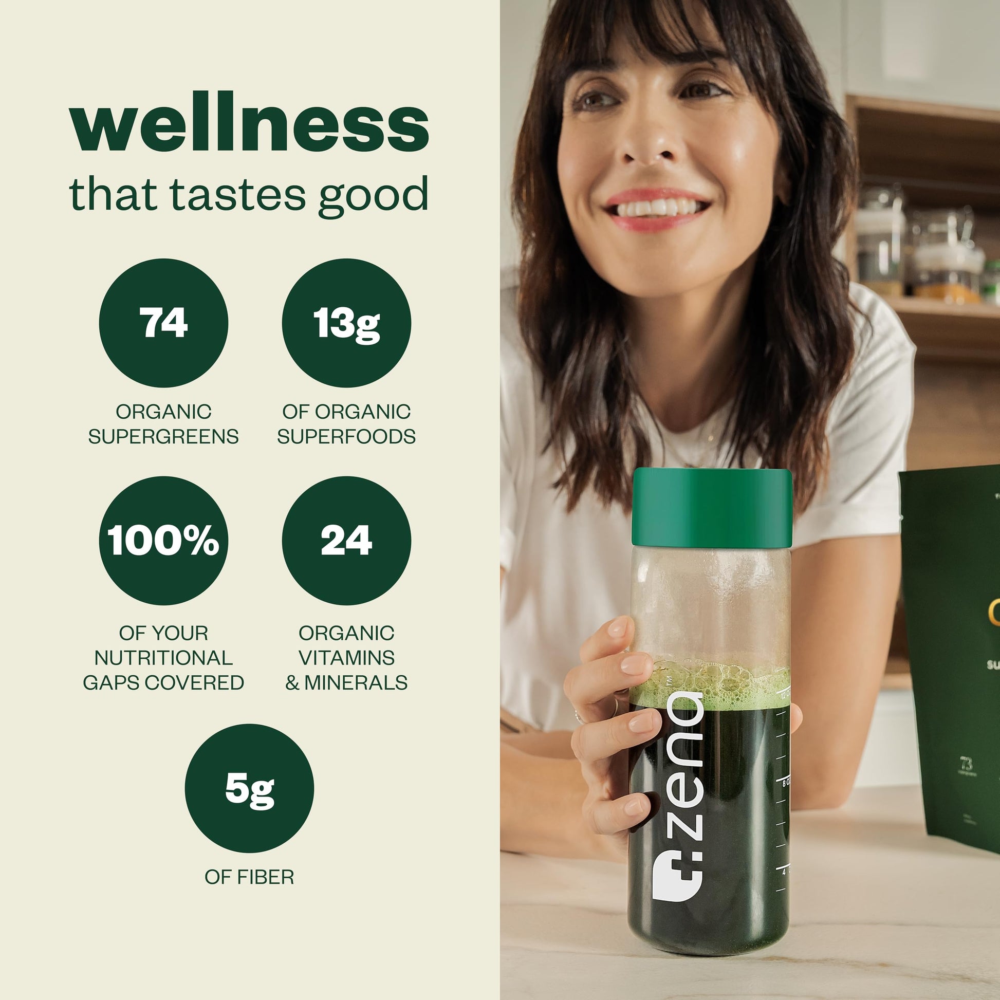 Zena Complete Organic Super Greens Powder & Multivitamin, 90+ Supergreens, Fruits, Veggies, Pre & Probiotics, Watermelon Citrus Flavor Zena NutritionBuy Supplements Australia