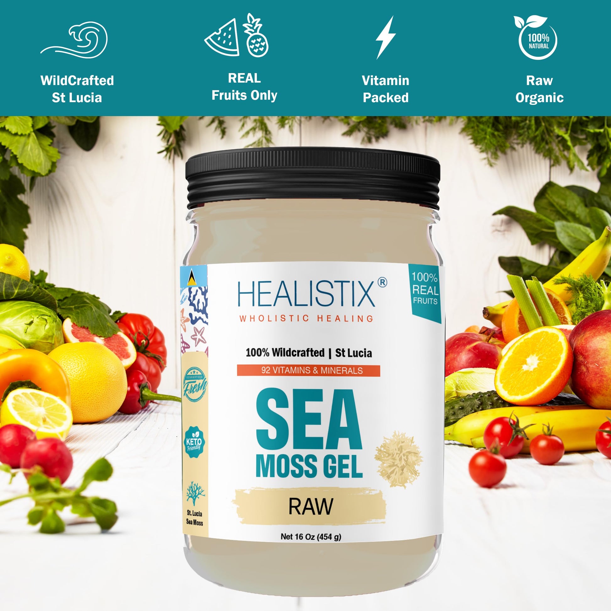 Healistix Irish Sea Moss Gel- St Lucia Wildcrafted Seamoss Gel, Packed with 92 Vitamins HX HEALISTIXBuy Supplements Australia
