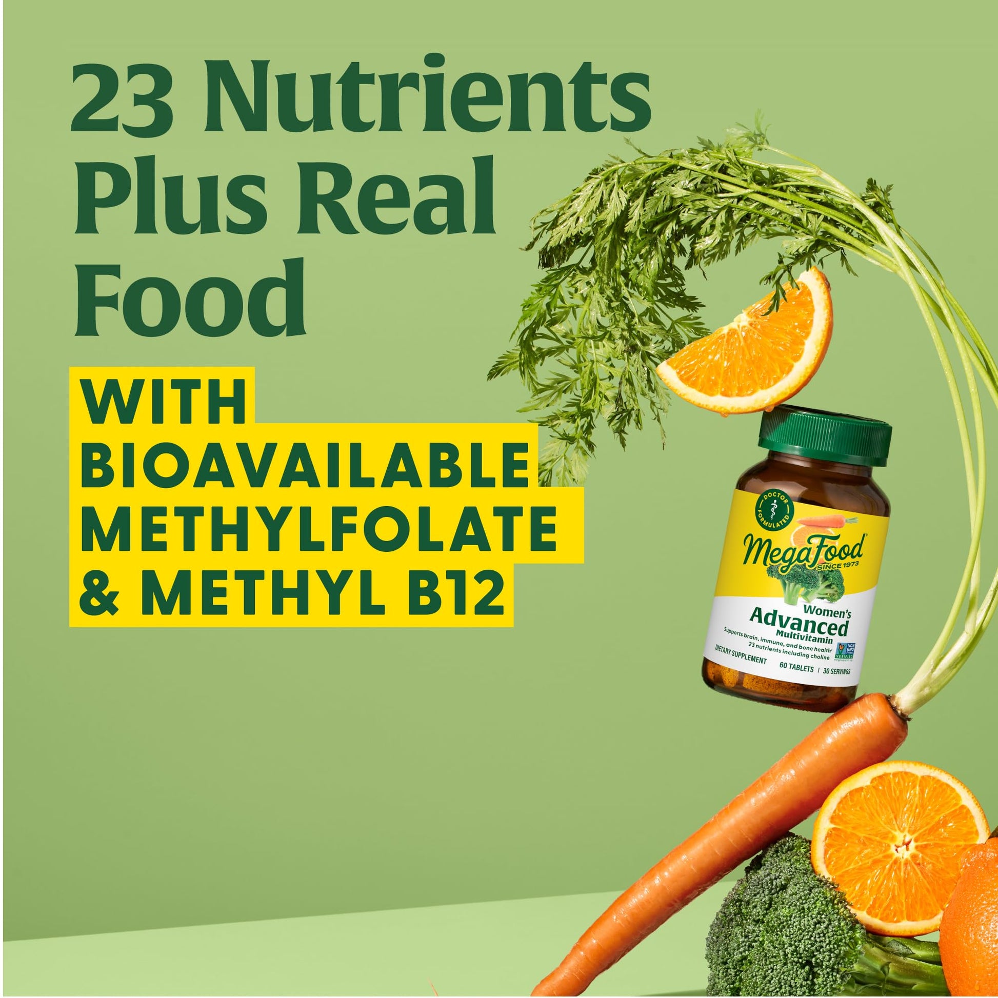 MegaFood Women's Advanced Multivitamin for Women - Doctor-Formulated With Iron, Choline, Vitamin D, Vitamin C & Zinc - Brain Health MegaFoodBuy Supplements Australia