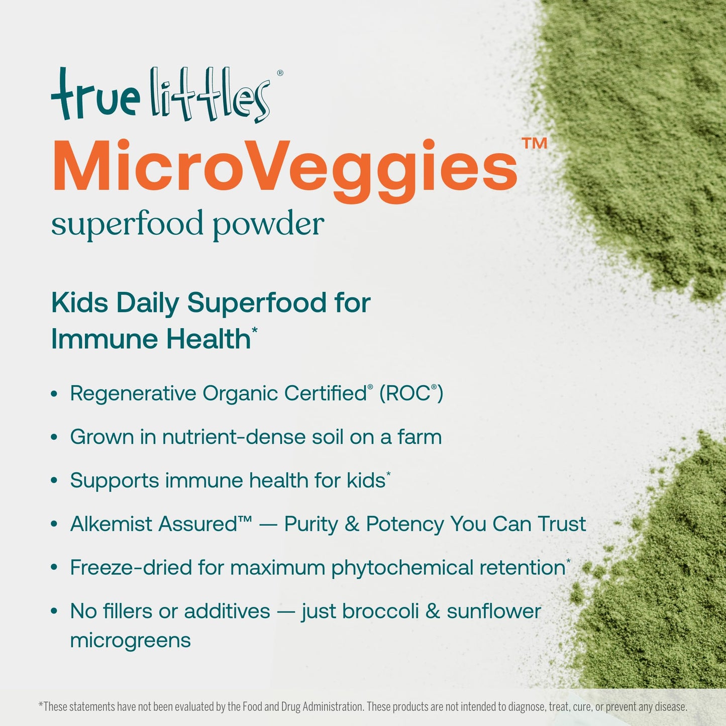 True Grace True Littles MicroVeggies - 0.4 oz - Kids Daily Superfood Powder for Immune Health - Gluten & Soy Free, Vegan, Regenerative Organic Certified - 30 Servings True GraceBuy Supplements Australia