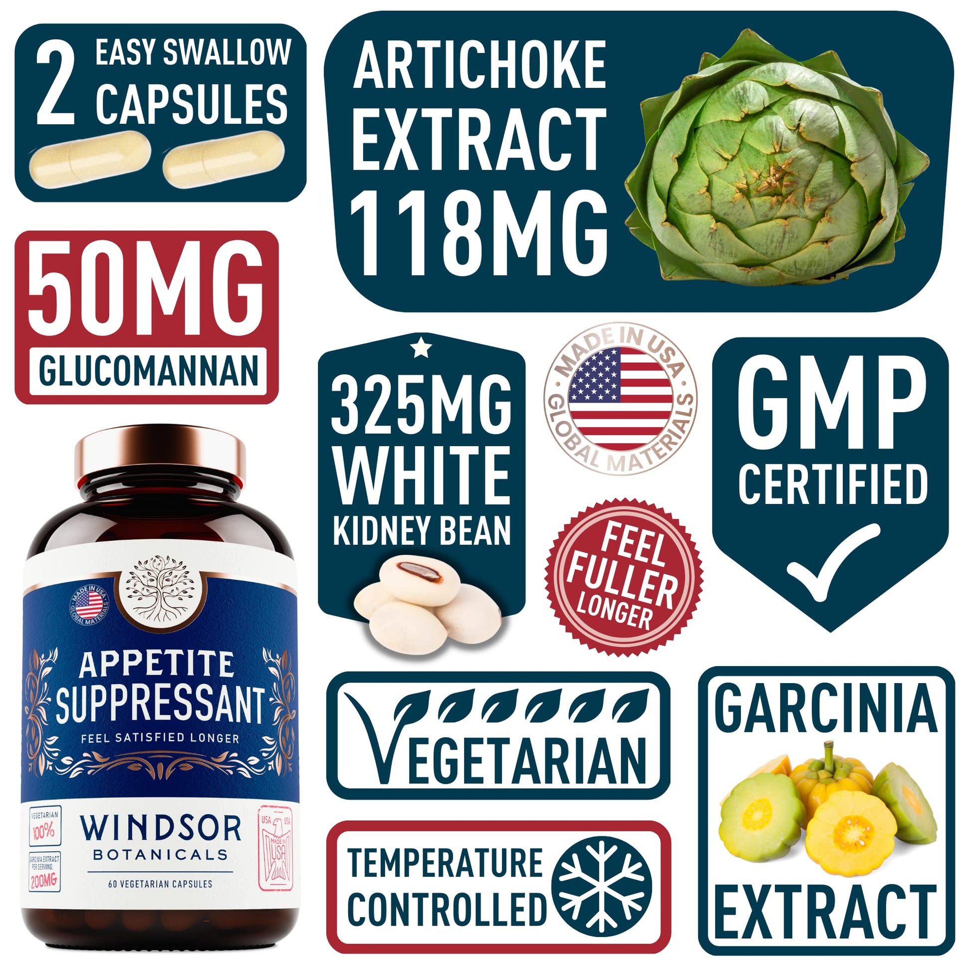 Appetite Suppressant for Weight Loss - Garcinia Cambogia, Glucomannan Appetite Control WINDSOR BOTANICALSBuy Supplements Australia