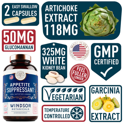 Appetite Suppressant for Weight Loss - Garcinia Cambogia, Glucomannan Appetite Control WINDSOR BOTANICALSBuy Supplements Australia