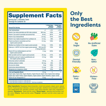 HIYA Kids Multivitamin Tablets – 15+ Essential Vitamins & Minerals with Fruits & Veggies for Ages 2+, Supports Growth HIYABuy Supplements Australia