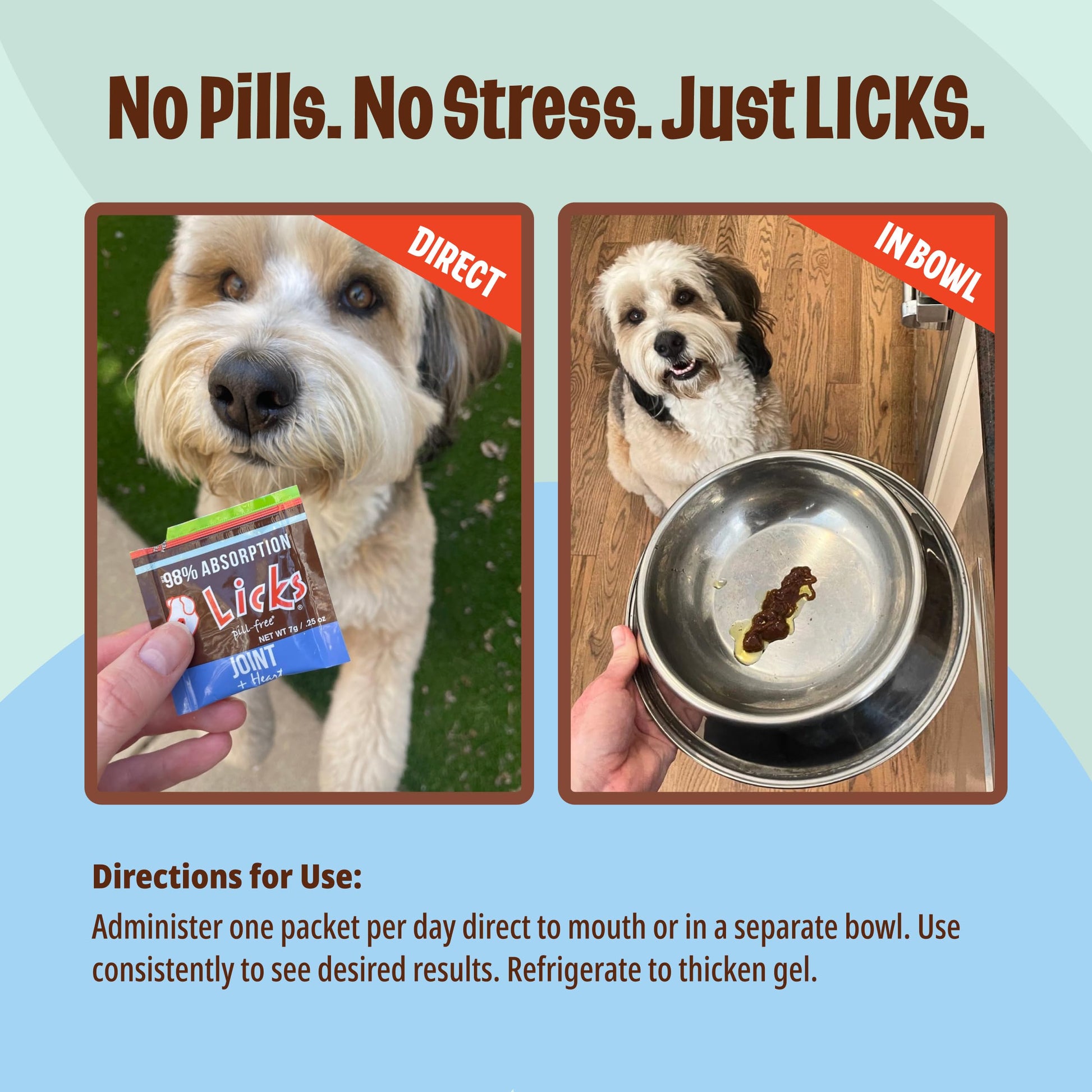 Licks Pill-Free Dog Joint and Heart - Glucosamine & Omega 3 Fish Oil Supplement for Dogs - Inflammation Supplements for Joint Support - Gel Packets - 30 Use Licks Pill FreeBuy Supplements Australia
