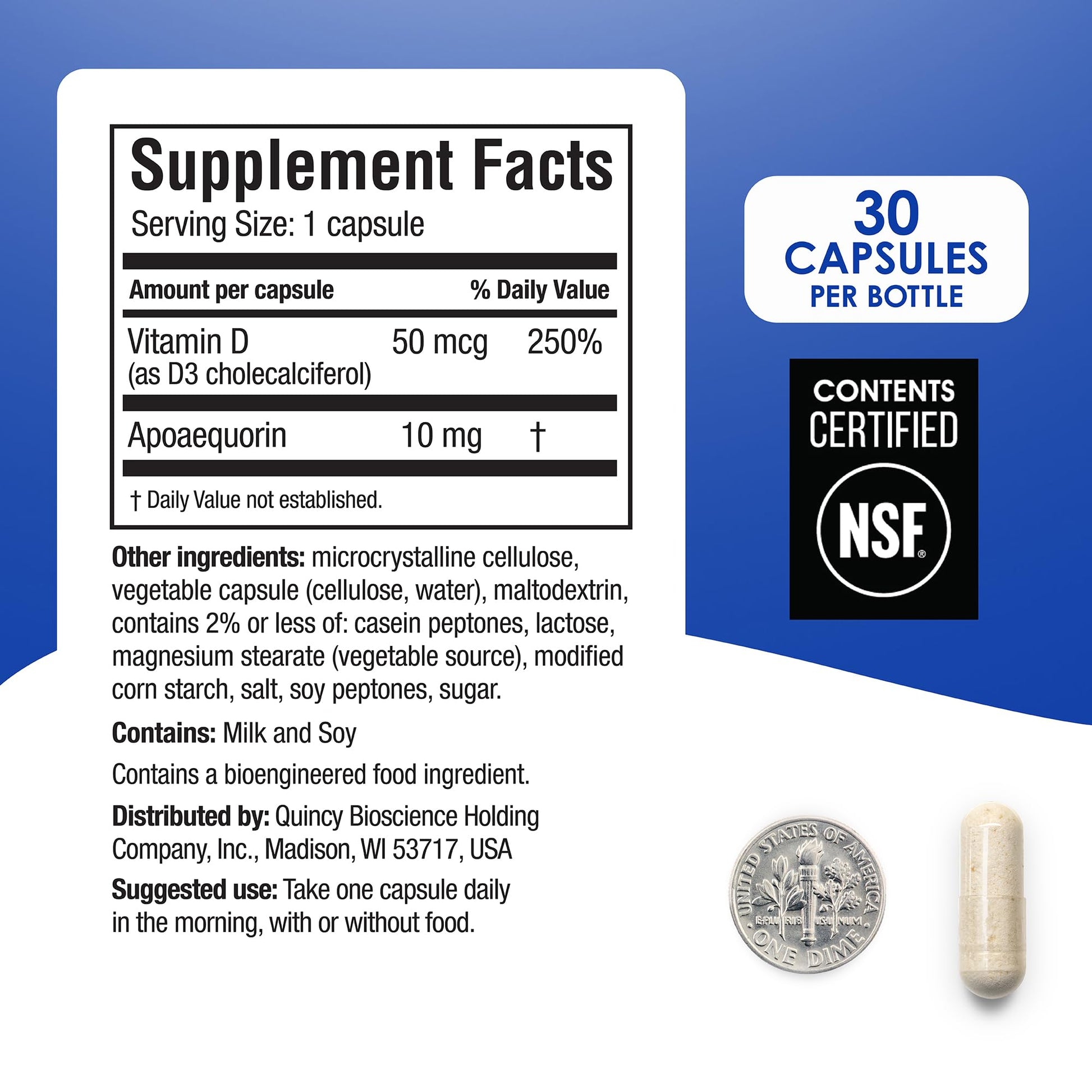 Prevagen Regular Strength - 30 Capsules (1 Month Supply) | Formulated for Your Brain | 10mg of Apoaequorin Plus Vitamin D3 PrevagenBuy Supplements Australia