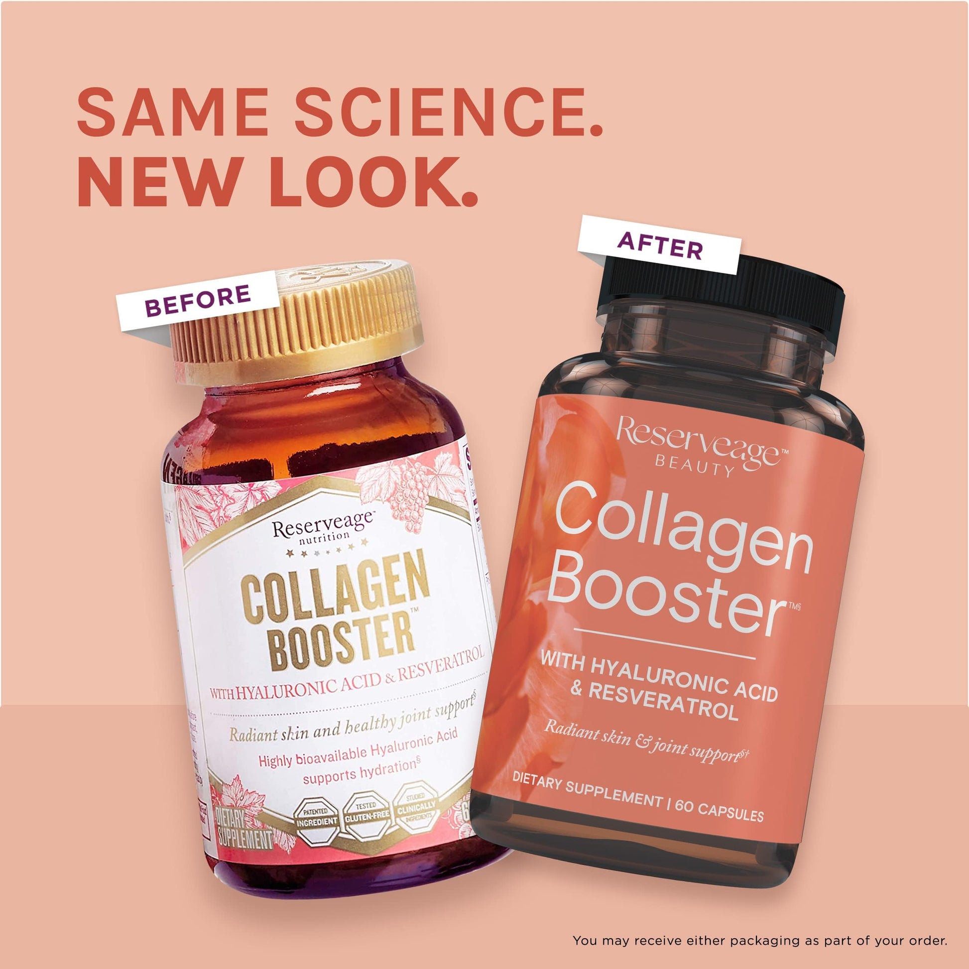 Reserveage Ultra Collagen Booster & Keratin Hair Booster - Features Dermaval, Biotin & Resveratrol - Support Hair & Skin - 60 Ultra Collagen Capsules, 60 Keratin Capsules Reserveage NutritionBuy Supplements Australia