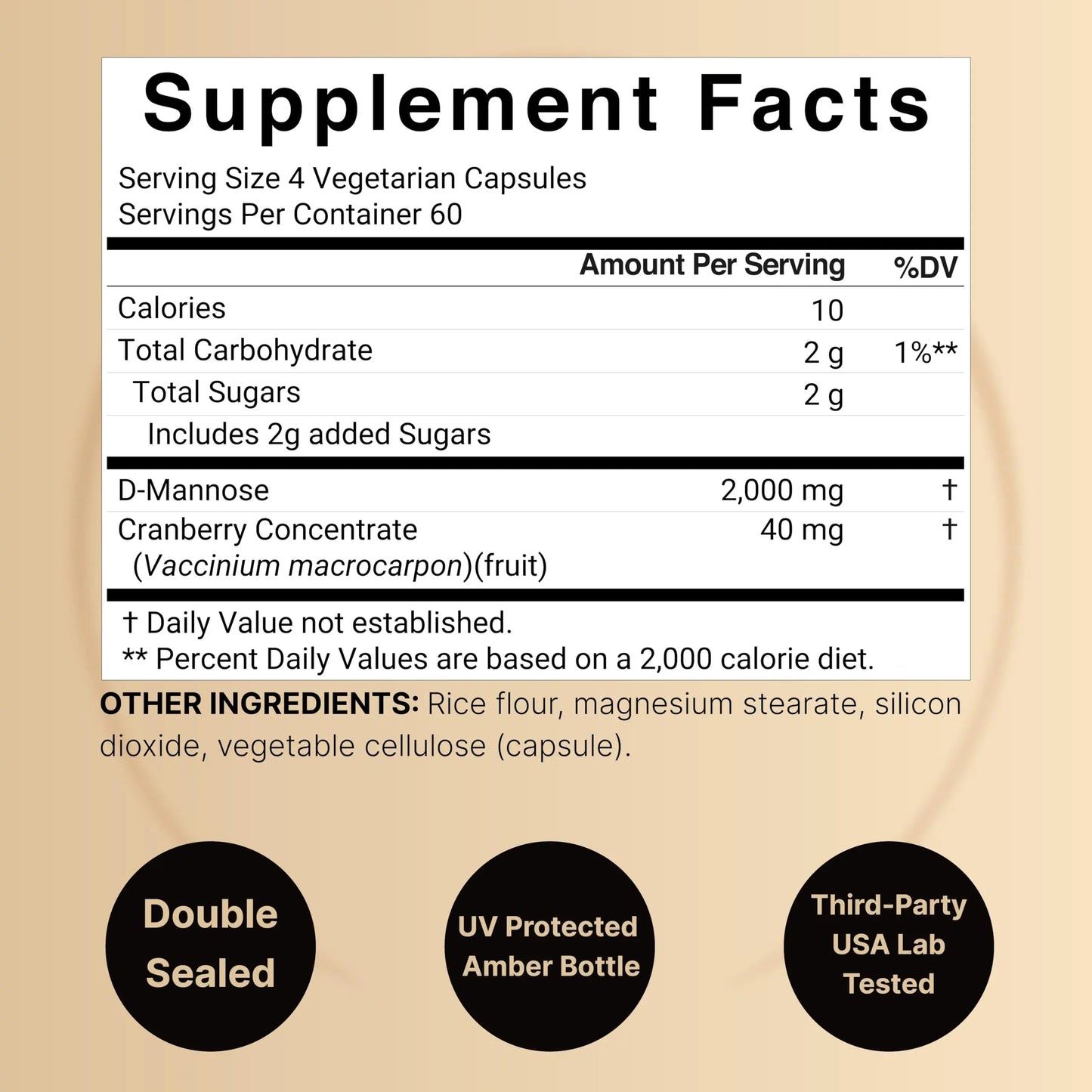 NatureBell D-Mannose 500mg Capsules (2,000mg Per Serving) | 240 Veggie Capsules + Cranberry Concentrate 40mg – Fast Acting Urinary Tract Health Pills – Ultra UTI Support for Women & Men NatureBellBuy Supplements Australia