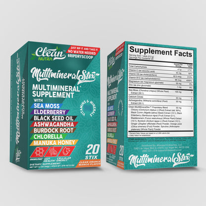 Sea Moss Powder Elderberry Ashwagandha Chlorella Manuka Honey VitaminD3 Vitamin C Zinc Spirulina Iodine Greens Detox Immune Support Sugar Free Hydration Powder Drink Mix – 20 Sticks Clean NutraceuticalsBuy Supplements Australia