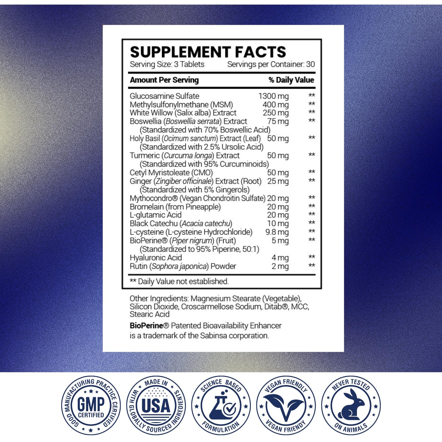 Research Verified Joint Support - Glucosamine, MSM, Turmeric, Boswellia, BioPerine - Vegan - 270 Capsules - 3 Month Supply Research VerifiedBuy Supplements Australia