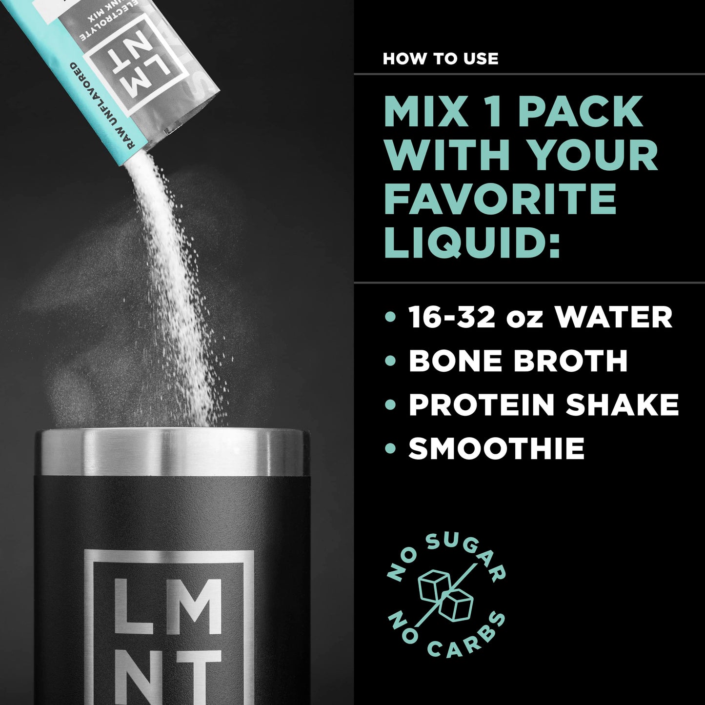 LMNT Zero-Sugar Electrolytes - Raw Unflavored Salt - Hydration Powder Packets Drink LMNTBuy Supplements Australia